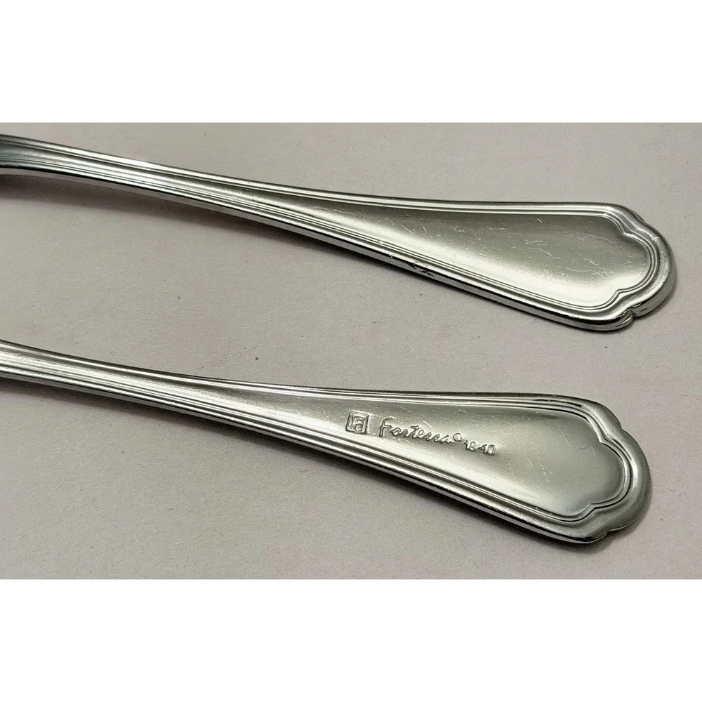 Fortessa Medici Stainless Flatware Dinner Forks 18/10 Fluted Scroll 8